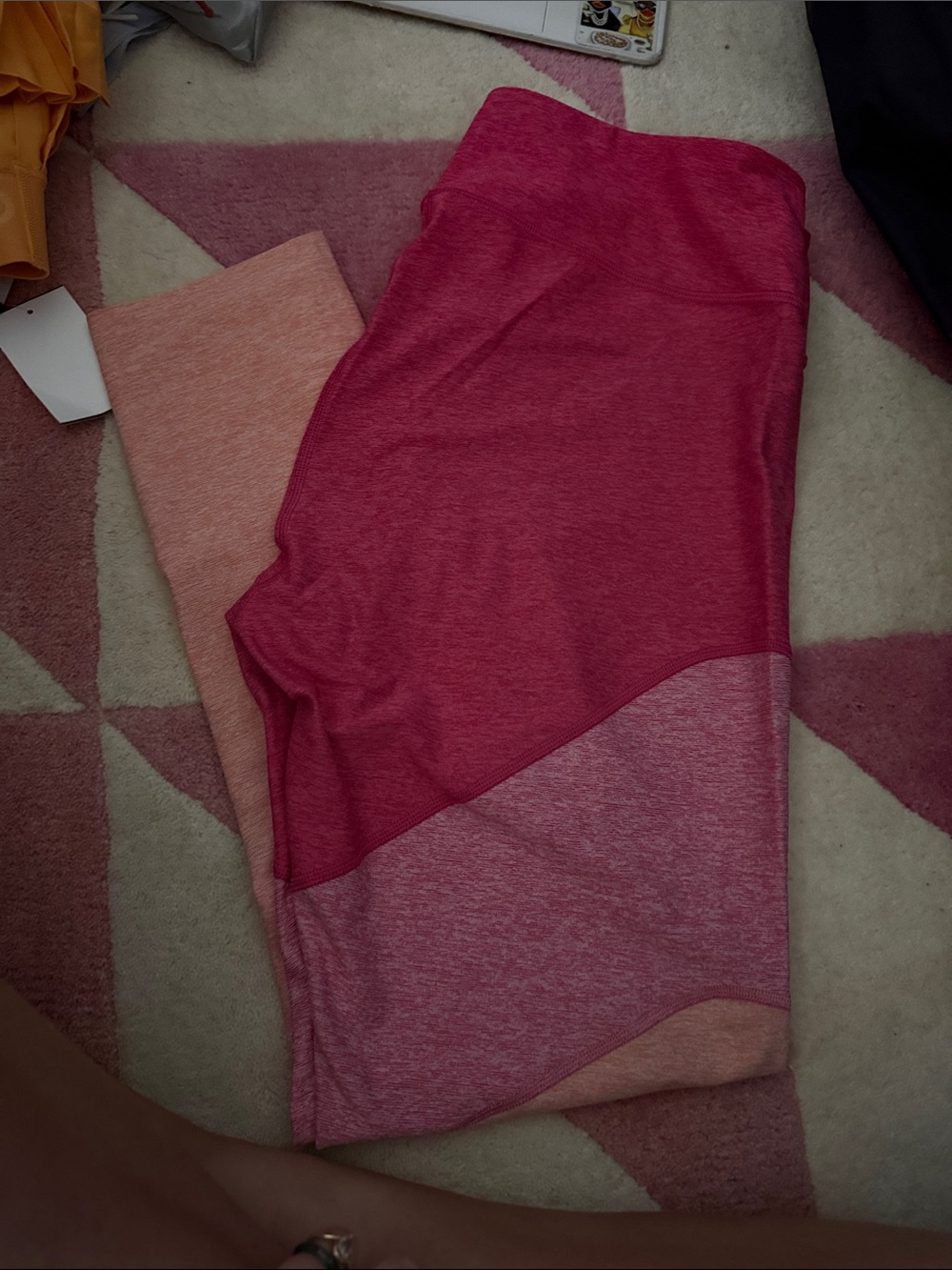 Outdoor Voices Pink and Light Pink Colorblock Leggings
